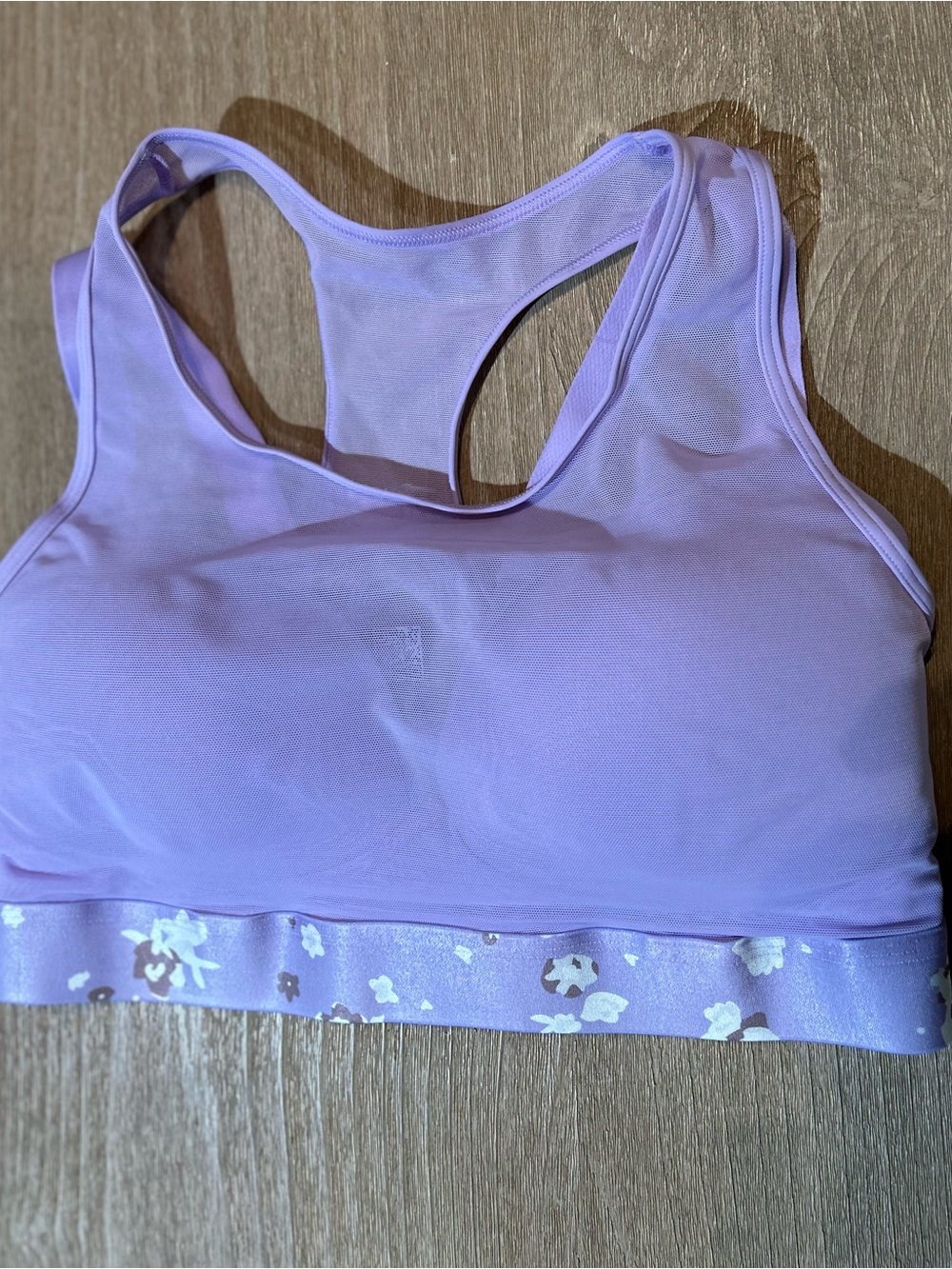 NWT Adore Me Micah Sports Bra 32DD Purple Rose Floral Mesh High Impact